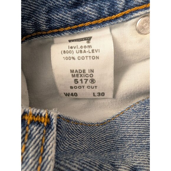 Levis Jeans Mens 40x30 517 Boot Cut Jeans Light Blue Denim - Picture 4 of 11